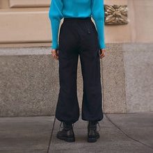 Load image into Gallery viewer, Black Parachute Cotton Cargo Trousers