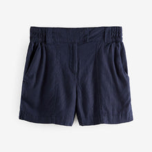 Load image into Gallery viewer, Navy Blue Linen Blend Boy Shorts