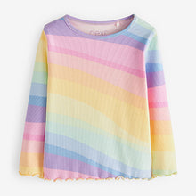 Load image into Gallery viewer, Rainbow Long Sleeve Rib T-Shirt (3mths-6yrs)