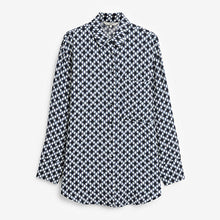 Load image into Gallery viewer, Blue Small Scale Geo Longline Utility Shirt