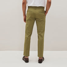 Load image into Gallery viewer, Olive Green Slim Fit Stretch Chino Trousers