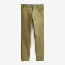 Load image into Gallery viewer, Olive Green Slim Fit Stretch Chino Trousers