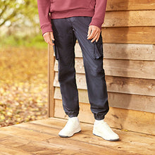 Load image into Gallery viewer, Navy Blue Regular Tapered Fit Stretch Utility Cargo Trousers