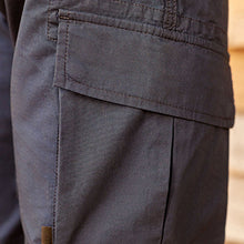 Load image into Gallery viewer, Navy Blue Regular Tapered Fit Stretch Utility Cargo Trousers