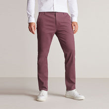 Load image into Gallery viewer, Burgundy Fig Slim Fit Stretch Chino Trousers