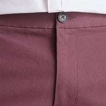 Load image into Gallery viewer, Burgundy Fig Slim Fit Stretch Chino Trousers