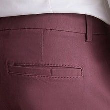 Load image into Gallery viewer, Burgundy Fig Slim Fit Stretch Chino Trousers