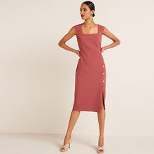 Load image into Gallery viewer, Pink Tailored Midi Pencil Dress