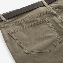 Load image into Gallery viewer, Tan Brown Straight Fit Belted Authentic Jeans