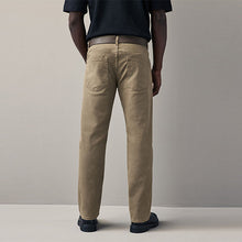 Load image into Gallery viewer, Tan Brown Straight Fit Belted Authentic Jeans