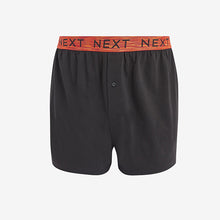 Load image into Gallery viewer, Black Marl Bright Waistband Jersey Boxers