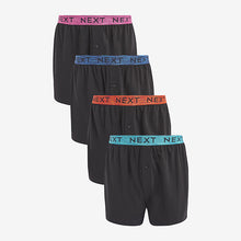 Load image into Gallery viewer, Black Marl Bright Waistband Jersey Boxers