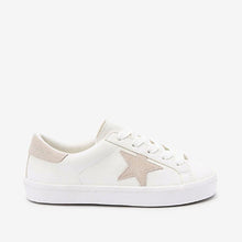 Load image into Gallery viewer, White Star Lace-Up Trainers (Older Girls)