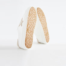 Load image into Gallery viewer, White Star Lace-Up Trainers (Older Girls)