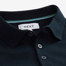 Load image into Gallery viewer, Navy Blue Short Sleeved Knitted Polo Shirt