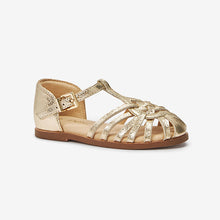 Load image into Gallery viewer, Gold Fisherman Sandals (Younger Girls)