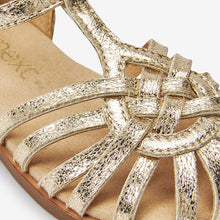 Load image into Gallery viewer, Gold Fisherman Sandals (Younger Girls)