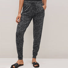 Load image into Gallery viewer, Grey Animal Print Jersey Joggers