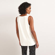 Load image into Gallery viewer, Ecru Sleeveless Woven Mix Vest