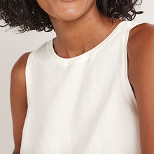 Load image into Gallery viewer, Ecru Sleeveless Woven Mix Vest