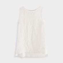 Load image into Gallery viewer, Ecru Sleeveless Woven Mix Vest