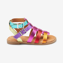 Load image into Gallery viewer, Rainbow Leather Gladiator Sandals (Older Girls