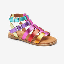 Load image into Gallery viewer, Rainbow Leather Gladiator Sandals (Older Girls