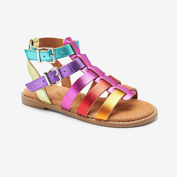 Rainbow Leather Gladiator Sandals (Older Girls - Main Image