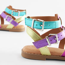 Load image into Gallery viewer, Rainbow Leather Gladiator Sandals (Older Girls