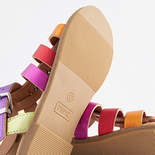 Load image into Gallery viewer, Rainbow Leather Gladiator Sandals (Older Girls