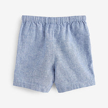 Load image into Gallery viewer, Pale Blue Linen Blend Shorts (3mths-6yrs)