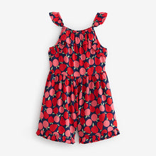 Load image into Gallery viewer, Red Apple Print Frill Playsuit