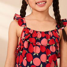 Load image into Gallery viewer, Red Apple Print Frill Playsuit