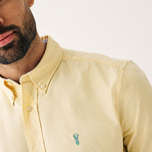Load image into Gallery viewer, Yellow Regular Fit Short Sleeve Oxford Shirt