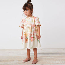 Load image into Gallery viewer, Cream Floral Ponte Occasion Dress (3mths-6yrs)