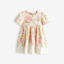 Load image into Gallery viewer, Cream Floral Ponte Occasion Dress (3mths-6yrs)