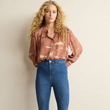 Load image into Gallery viewer, Blush Pink Long Sleeve Blouse With Lace Detail Cuff