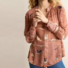 Load image into Gallery viewer, Blush Pink Long Sleeve Blouse With Lace Detail Cuff