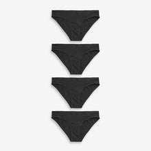Load image into Gallery viewer, Black Bikini Fit Cotton Rich Knickers 4 Pack