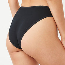 Load image into Gallery viewer, Black High Leg Fit Cotton Rich Knickers 4 Pack