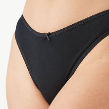 Load image into Gallery viewer, Black High Leg Fit Cotton Rich Knickers 4 Pack