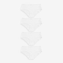 Load image into Gallery viewer, White Short Cotton Rich Knickers 4 Pack