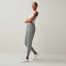Load image into Gallery viewer, Black/White Geo Print Jersey Joggers