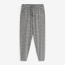 Load image into Gallery viewer, Black/White Geo Print Jersey Joggers
