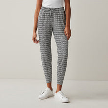 Load image into Gallery viewer, Black/White Geo Print Jersey Joggers
