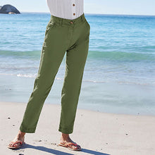 Load image into Gallery viewer, Khaki Green Casual Chino Cotton Taper Trousers