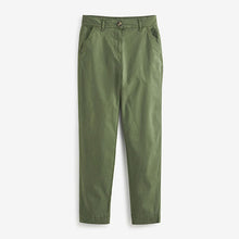 Load image into Gallery viewer, Khaki Green Casual Chino Cotton Taper Trousers
