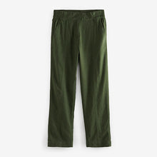Load image into Gallery viewer, Khaki Green Linen Blend Taper Trousers