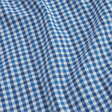 Load image into Gallery viewer, Blue Gingham Regular Fit Short Sleeve Easy Iron Button Down Oxford Shirt