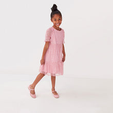 Load image into Gallery viewer, TIERED MESH PINK(5-12yrs)